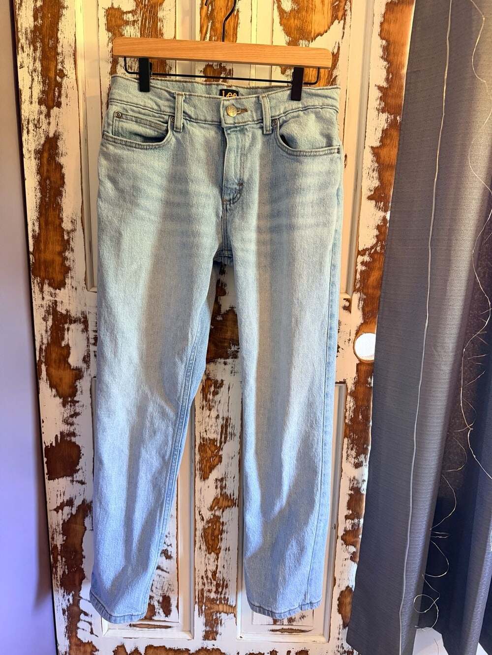 Lee Relaxed Fit Acid Wash Vintage 90s Style Straight Leg Jeans Size 30X29